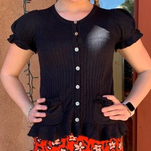 Juicy Couture short sleeve ruffle sweater